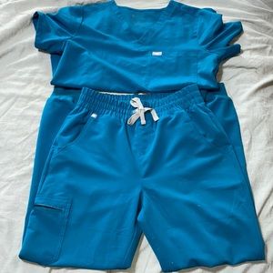 Figs Scrub Set Pacific Blue